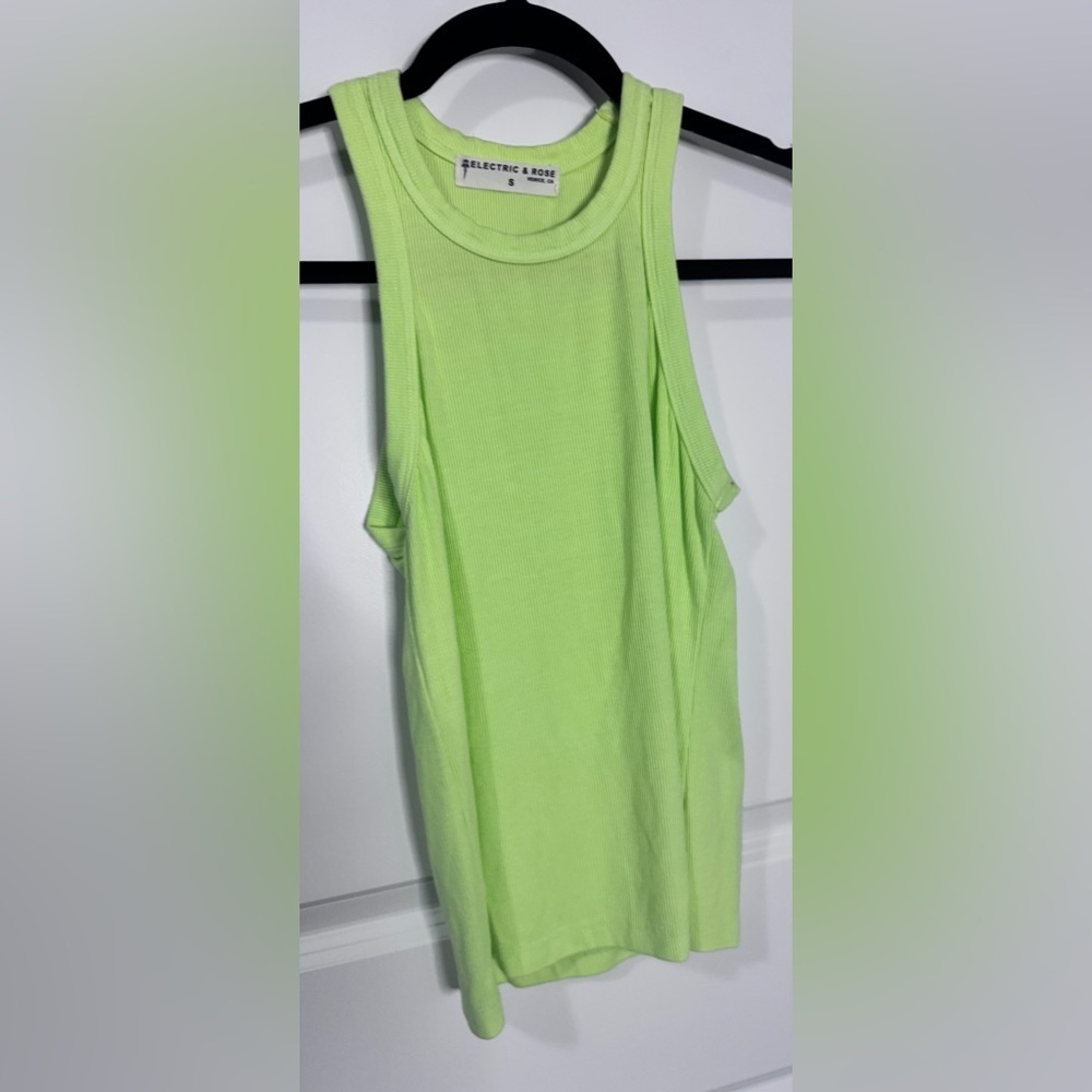 NWOT-Electric & Rose Neon Green Tank Top-Size Small
